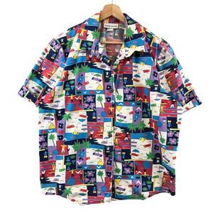 Vintage 50-60s Kenneth Mitchell Women's Hawaiian shirt button up size L